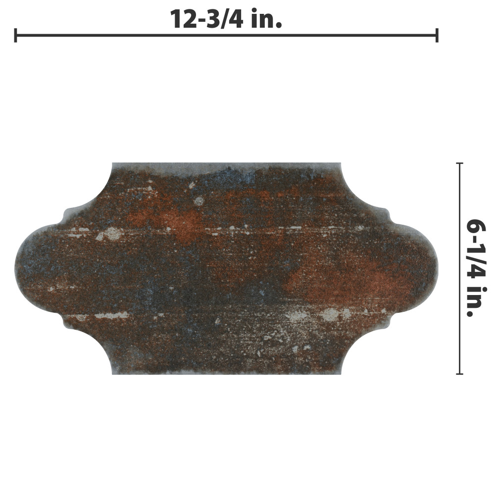 Dorne Provenzal Mix 6-1/4 in. x 12-3/4 in. Porcelain Floor and Wall Tile