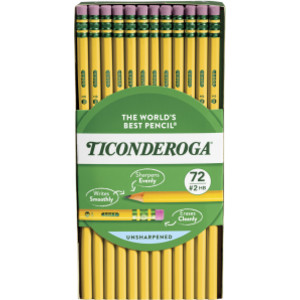 Original Ticonderoga&reg; Pencils, No. 2 Soft, Unsharpened, Box of 72