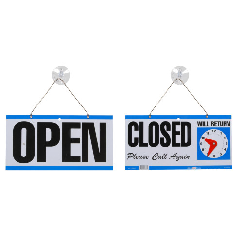 Two-Sided Open / Closed Sign with Clock, 6