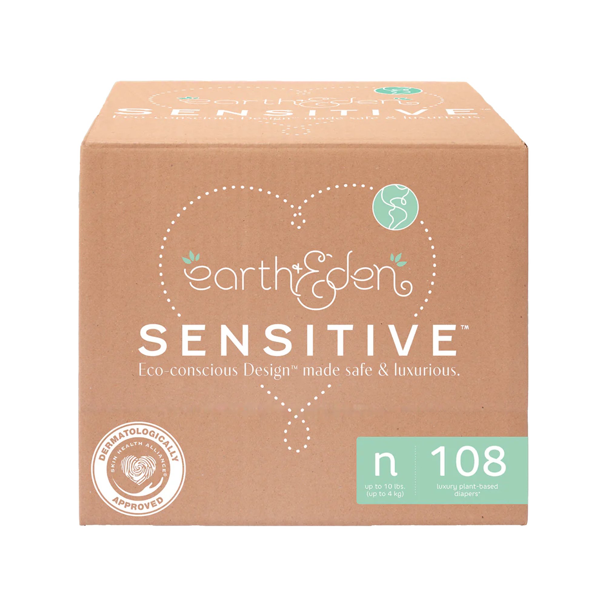 Earth & Eden Sensitive Baby Diapers, for Newborns Weighing up to 10 lbs.