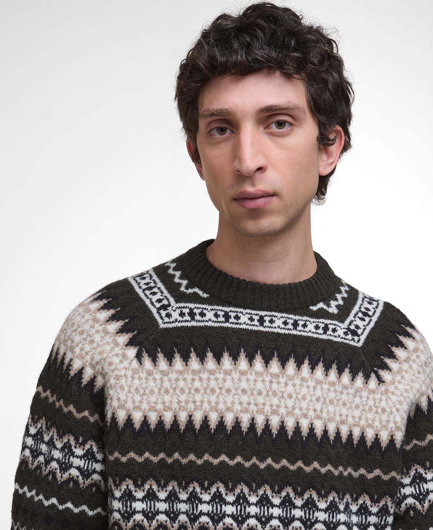 Hase Fair Isle Crew Neck Jumper image number 3