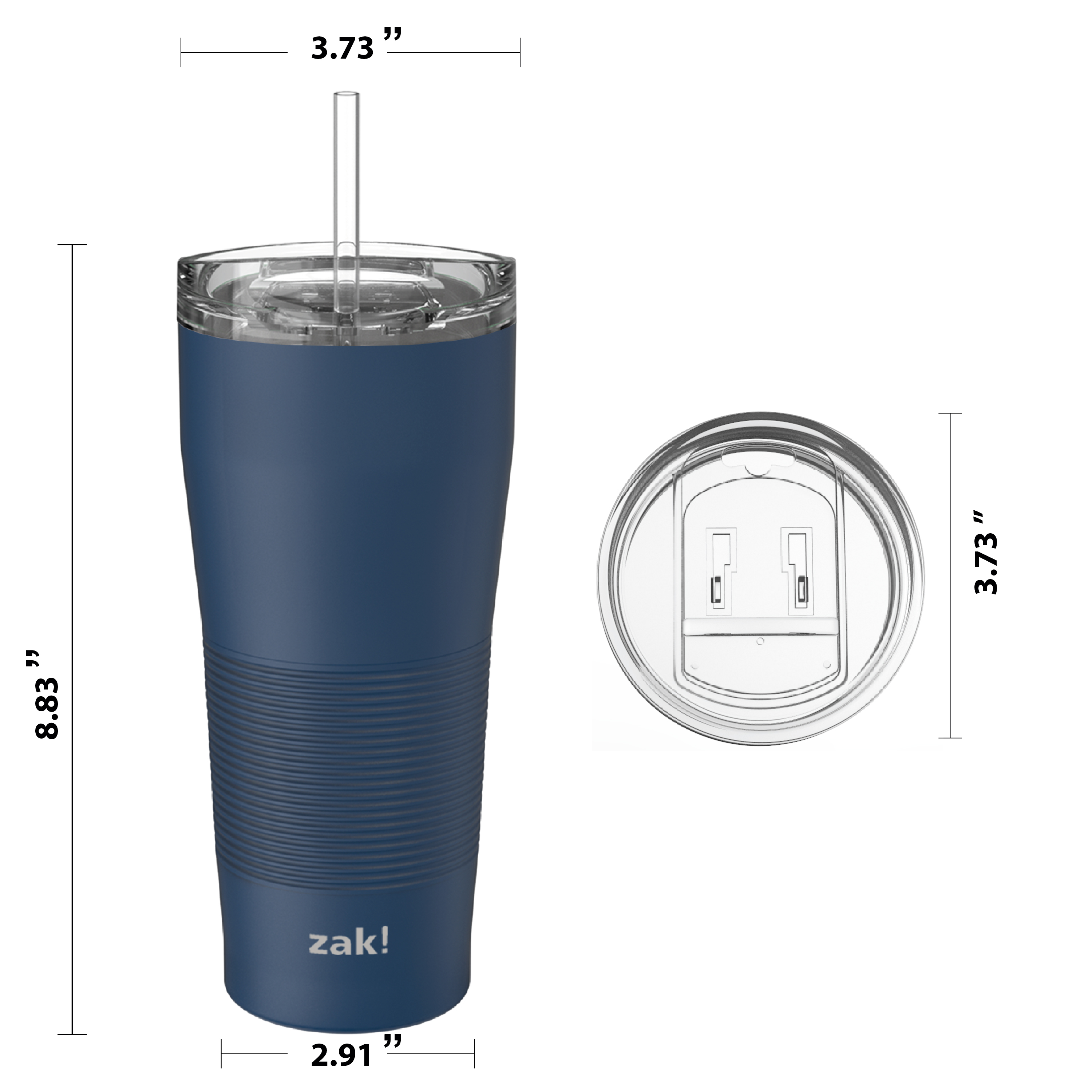 Zak Hydration 28 ounce Stainless Steel Vacuum Insulated Tumbler with Straw, Arctic Blue slideshow image 5