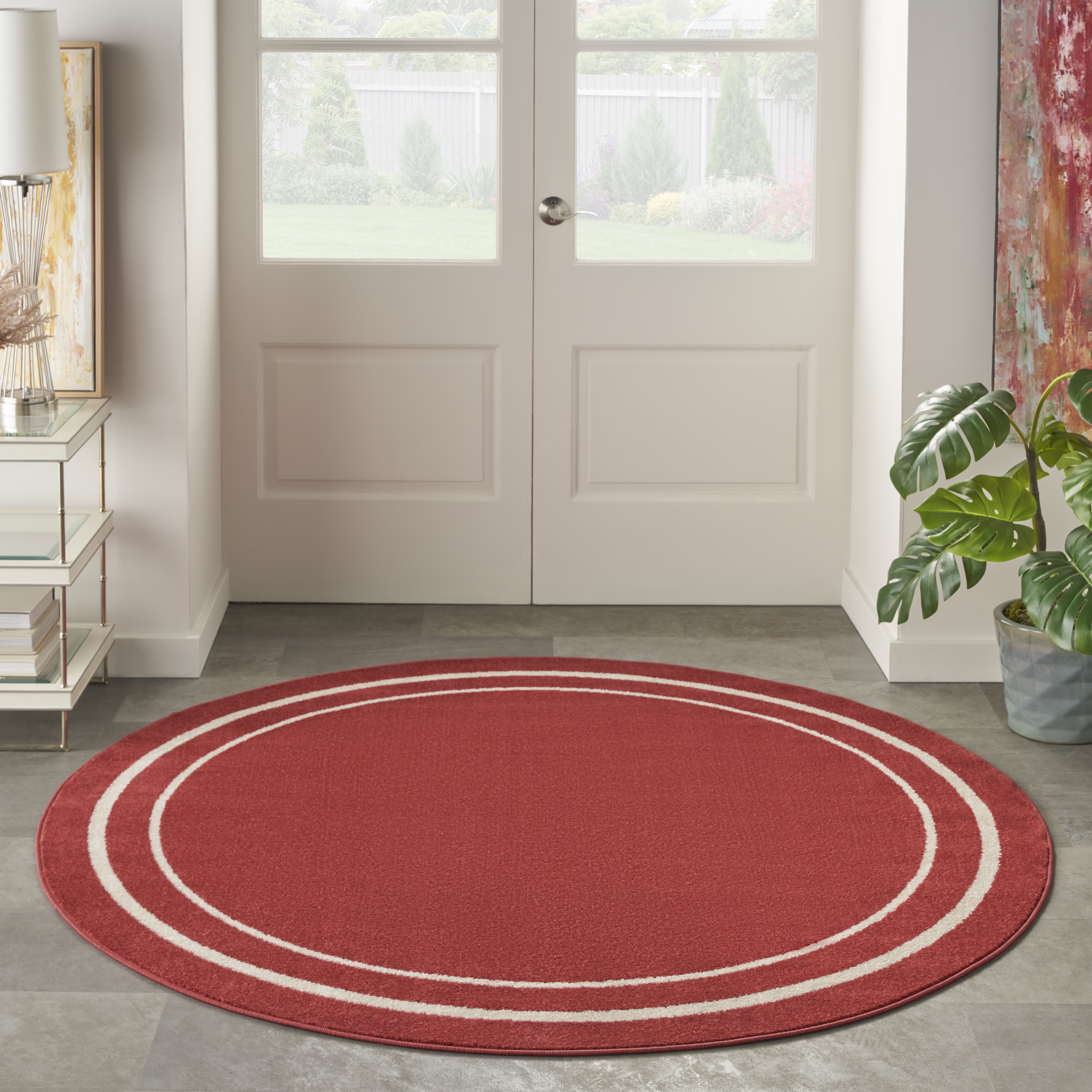 Nourison Nourison Essentials 8' x Round Brick Ivory Contemporary Rug