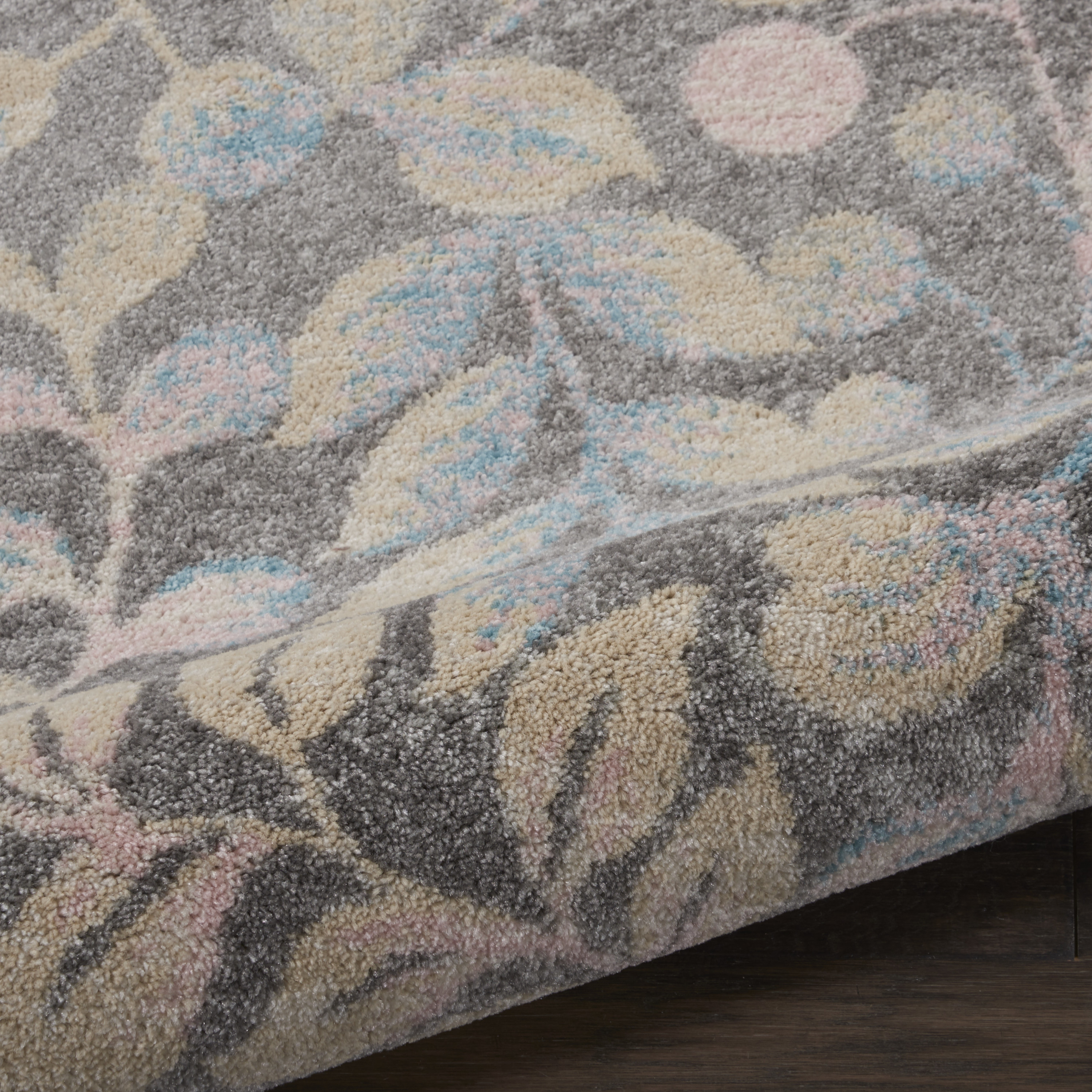 Nourison Tranquil 2'3" x 7'3" Grey Beige Farmhouse Indoor Rug