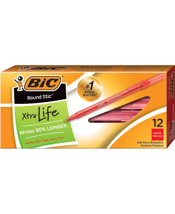 Pen, BIC® Round Stic®, Red,...