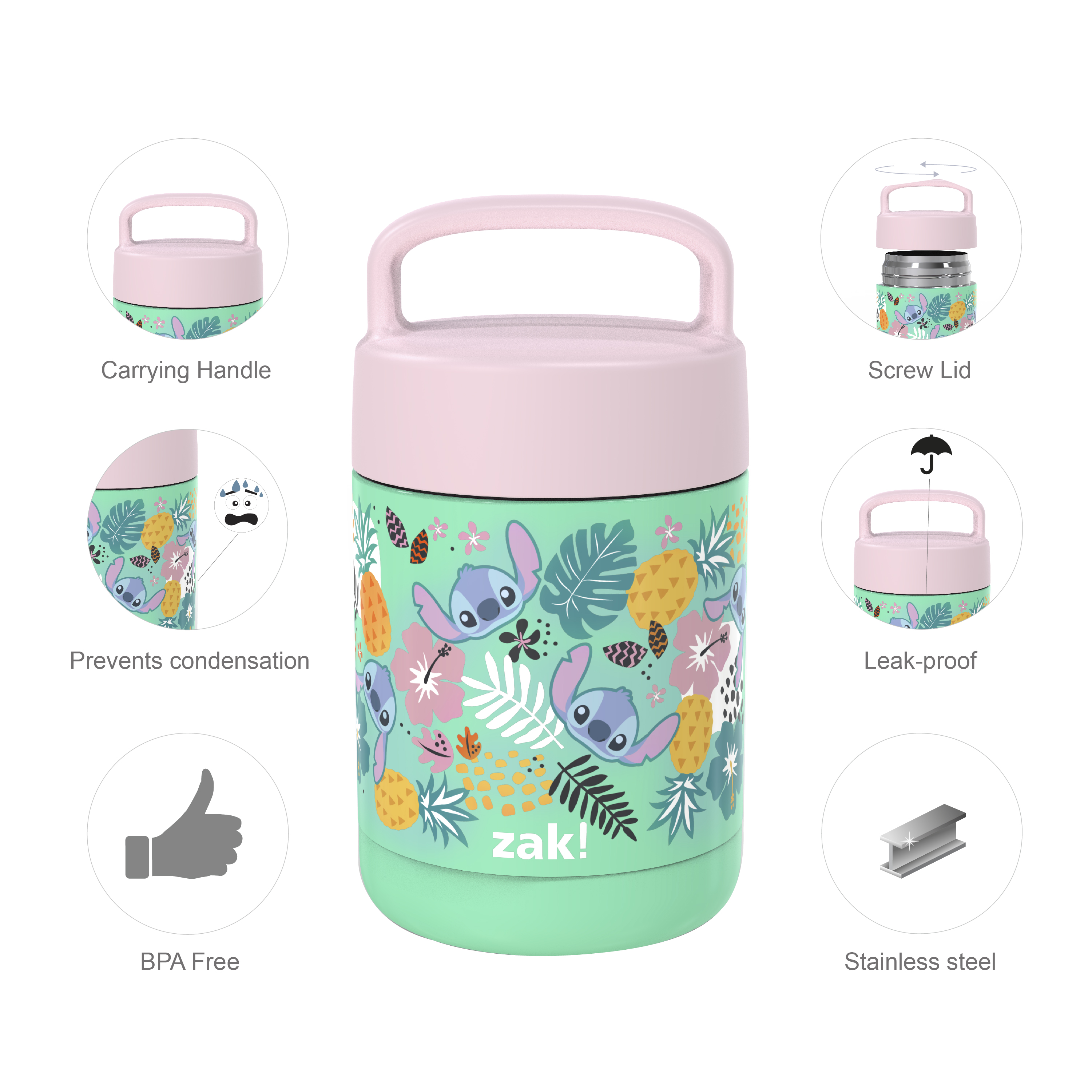 Disney Reusable Vacuum Insulated Stainless Steel Food Container, Lilo & Stitch slideshow image 9 Disney Reusable Vacuum Insulated Stainless Steel Food Container, Lilo & Stitch slideshow image 9