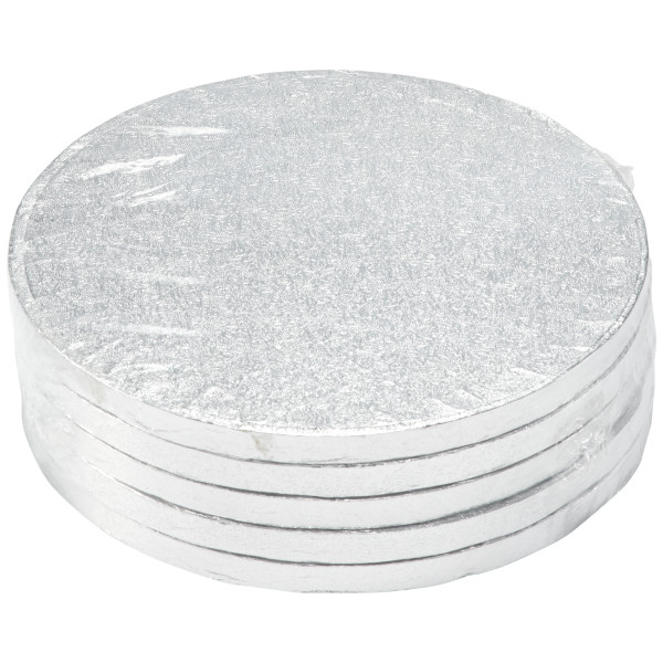 8" Round Silver Foil Cake Board