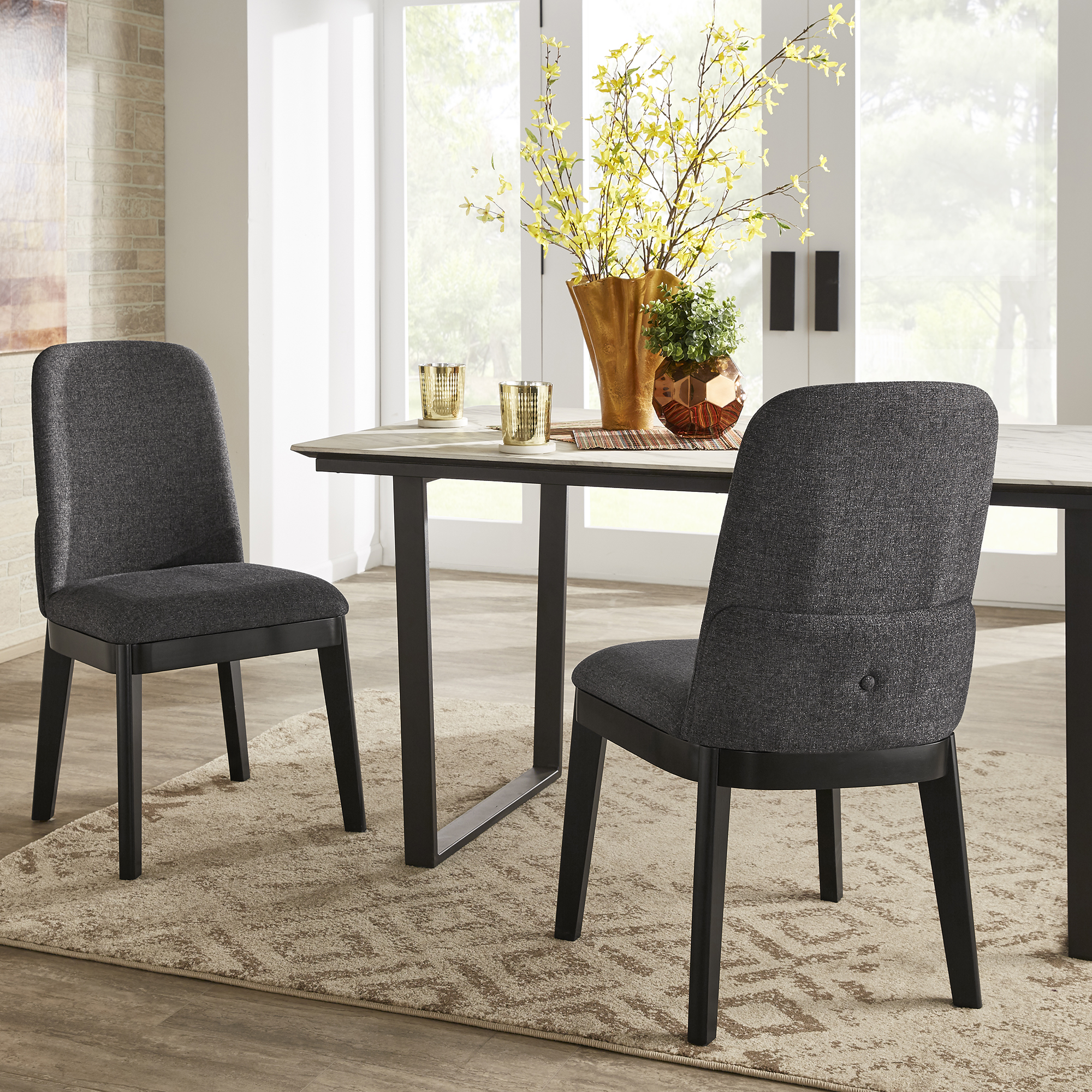 Black Heathered Dining Chair (Set of 2)