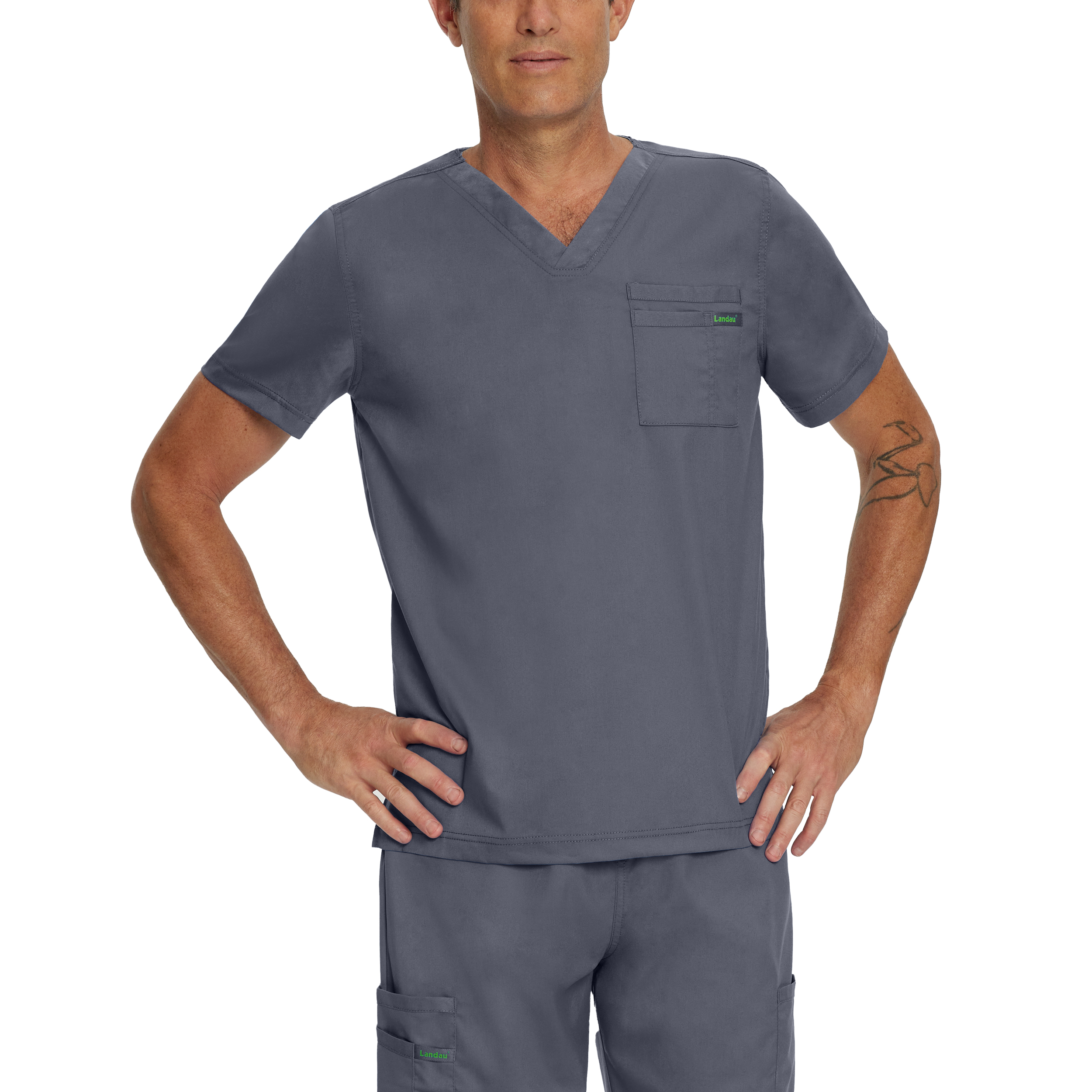 Landau ProFlex Unisex 2-Pocket V-Neck Scrub Top - 4259 FREE SHIPPING! - Picture 6 of 9
