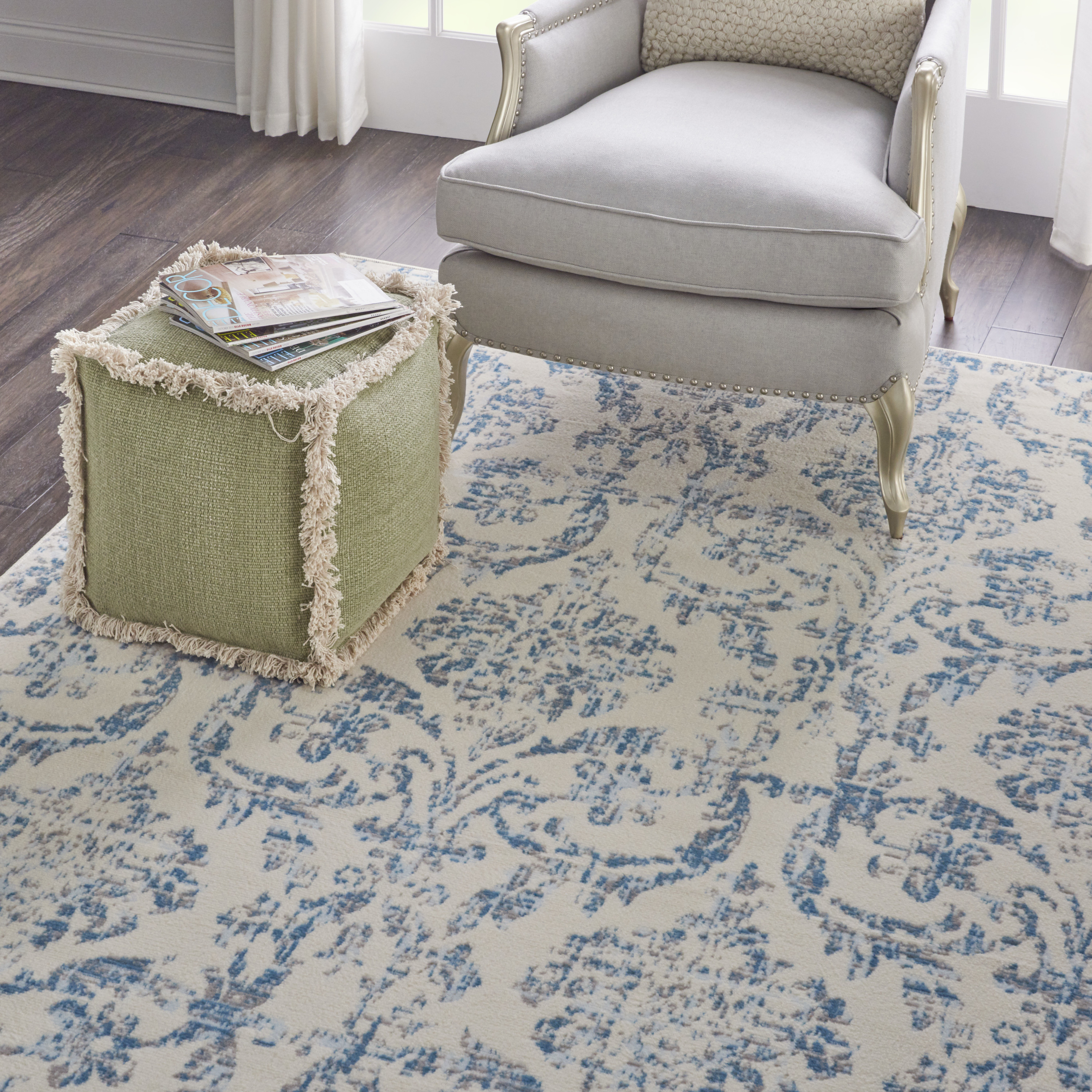 Nourison Jubilant 7' x 10' Ivory Blue Vintage Indoor Rug