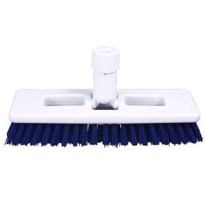 Impact, 9in, Heavy Duty Swivel Scrub Brush, Plastic Bristles, Blue/White