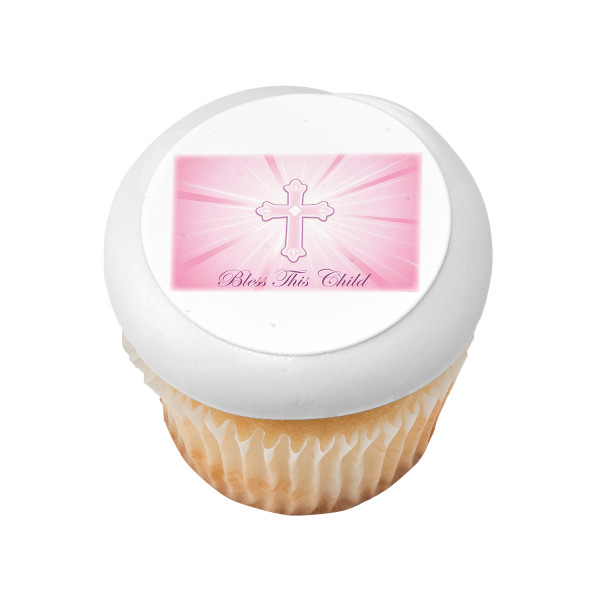 Bless This Child Pink PhotoCake® Edible Image®