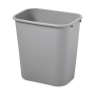 Rubbermaid Commercial, 7gal, Resin, Gray, Rectangle, Receptacle