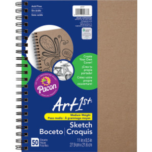 Create Your Own Cover Sketch Diary, Natural Chip Cover, 11" x 8-1/2", 50 Sheets