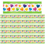 North Star Teacher Resources All Around the Board Trimmer, Watercolor Hearts, 43 Feet Per Pack, 6 Packs NST4243-6