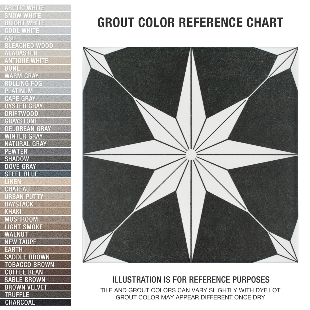 Stella Night 9-3/4 in. x 9-3/4 in. Porcelain Floor and Wall Tile