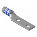 Color-Keyed® Compression Lug Copper 2-Hole Standard Barrel 2 AWG 1/2 in. Stud 35kV Tin-Plated Brown 3.75 in. L