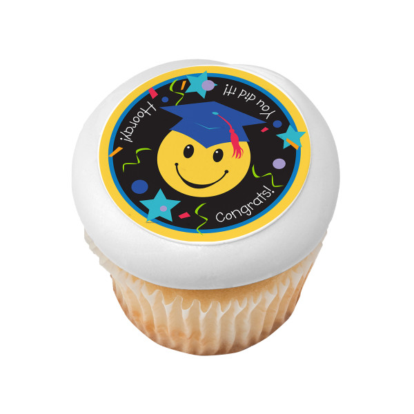Grad Smiley Face PhotoCake® Edible Image®