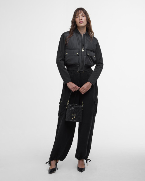 Emerson Quilted Bomber Jacket Classic Black