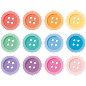 Crafty and Cool Buttons Cutouts, Pack of 36