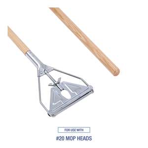 Boardwalk, Quick Change Metal Head Wooden Mop Handle, 62", Natural