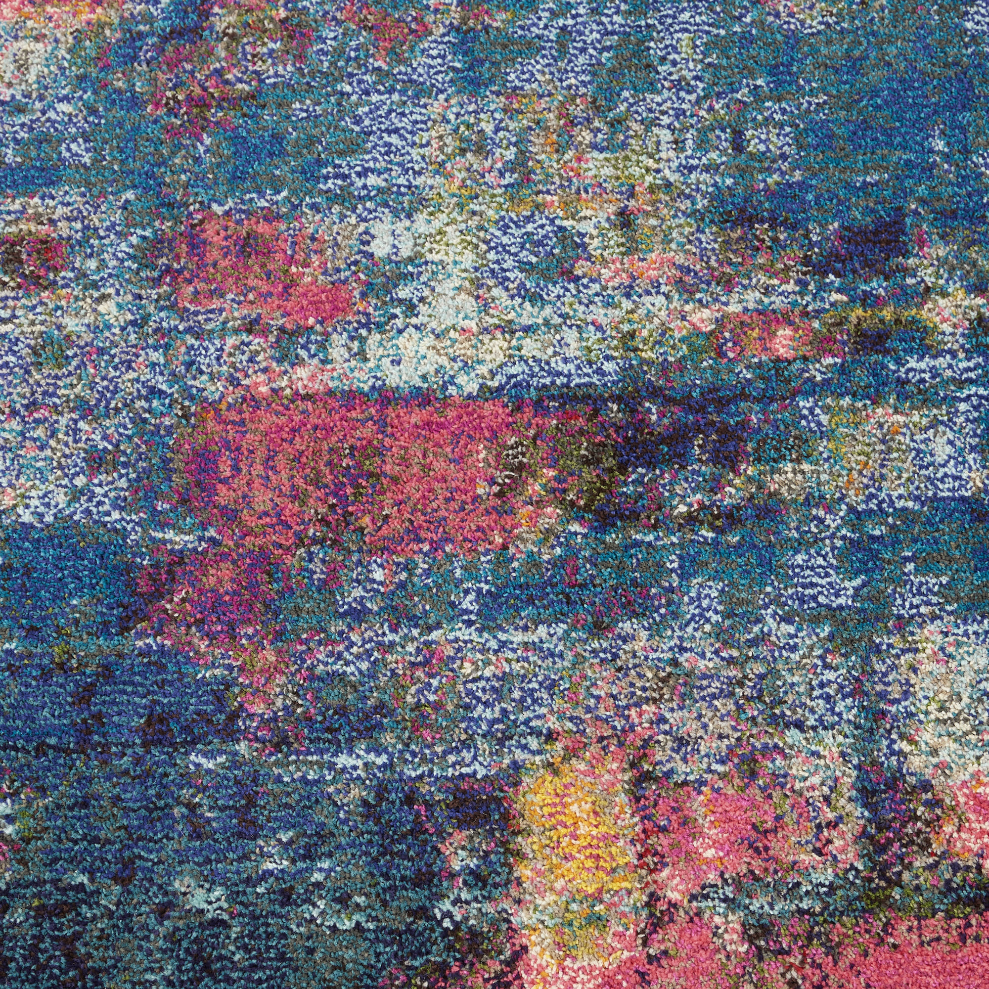 Nourison Celestial 7’10” x Round Blue Yellow Modern & Contemporary Indoor Rug