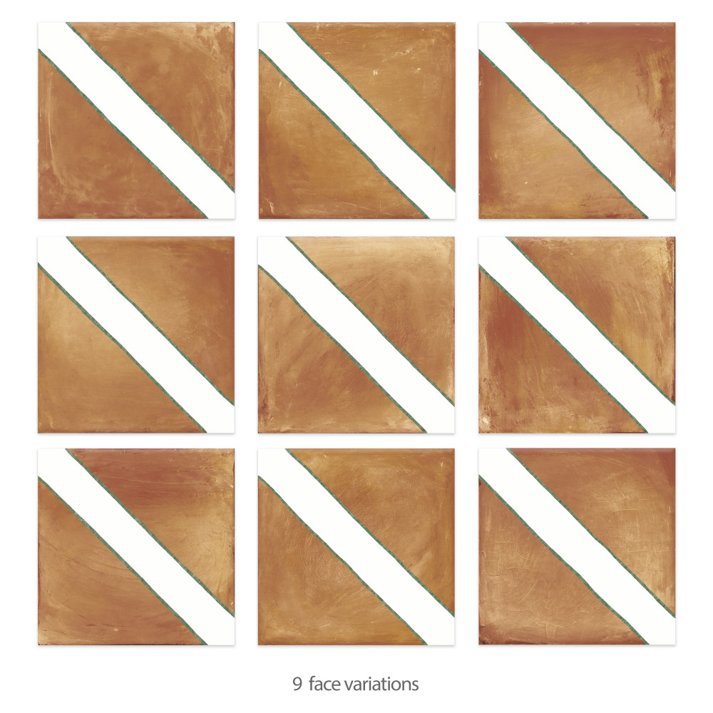 Sentier des Ocres Treillis Green 7-7/8 in. x 7-7/8 in. Porcelain Floor and Wall Tile