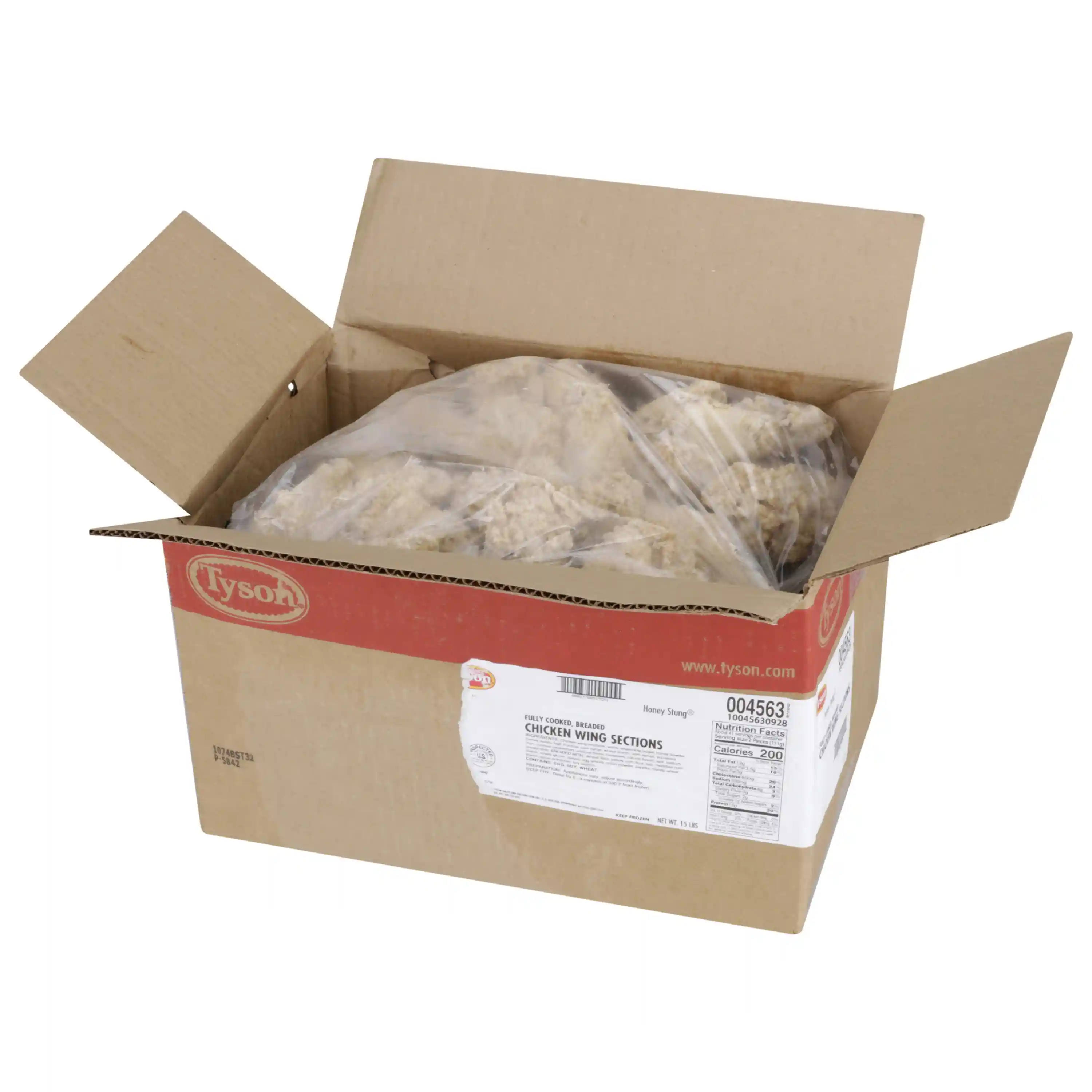 Tyson® Honey Stung® Fully Cooked Lightly Breaded Original Honey Bone-In Chicken Wing Sections, Jumbo_image_4