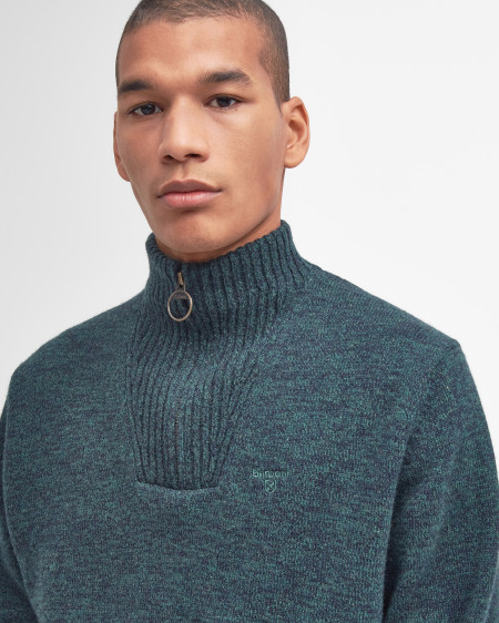 Maglione con mezza zip in lana d'agnello Essential
