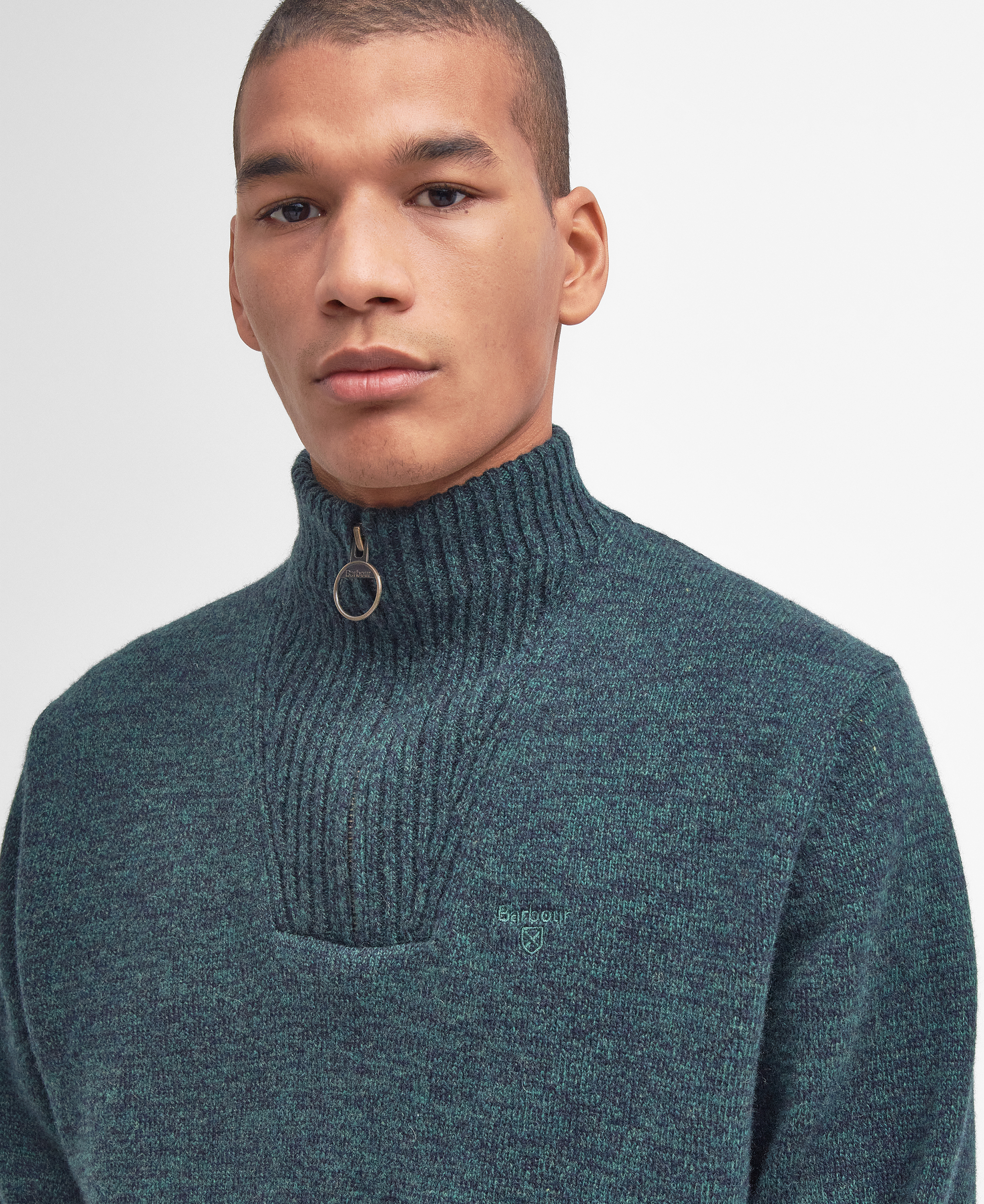 Maglione con mezza zip in lana d'agnello Essential image number 3