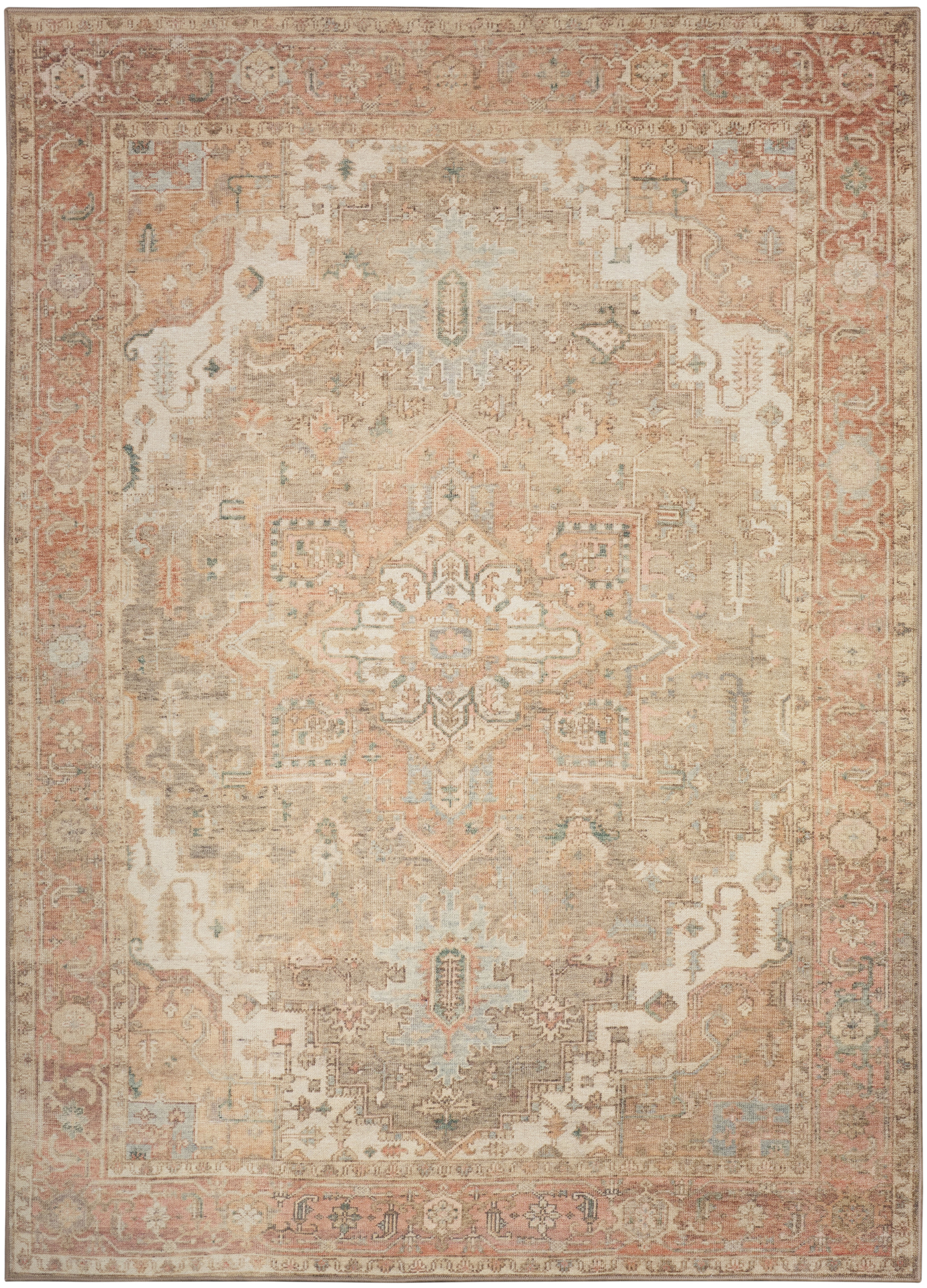 Nourison Vintage Washables 4' x 6' Coral Taupe Vintage Indoor Rug
