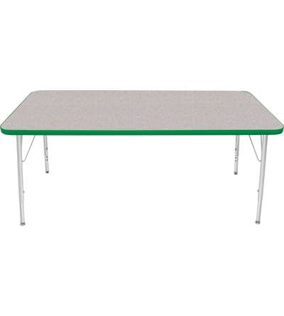 Creative Colors® Activity Table, Rectangle, 30" x 60", Gray Nebula Top Color, Dustin Green Edge Color, Standard Leg Height, Plat