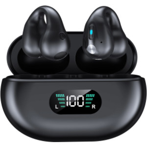 Wireless Ear Clip Bone Conduction Earbuds, Black