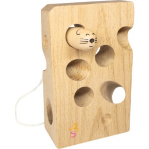 Cheesalino Wooden Lacing Toy (Cheese And Mouse)