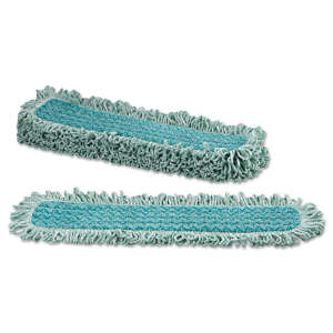 Rubbermaid Commercial, HYGEN, Microfiber Hook & Loop Dust Mop With Fringe, 24"W, Green