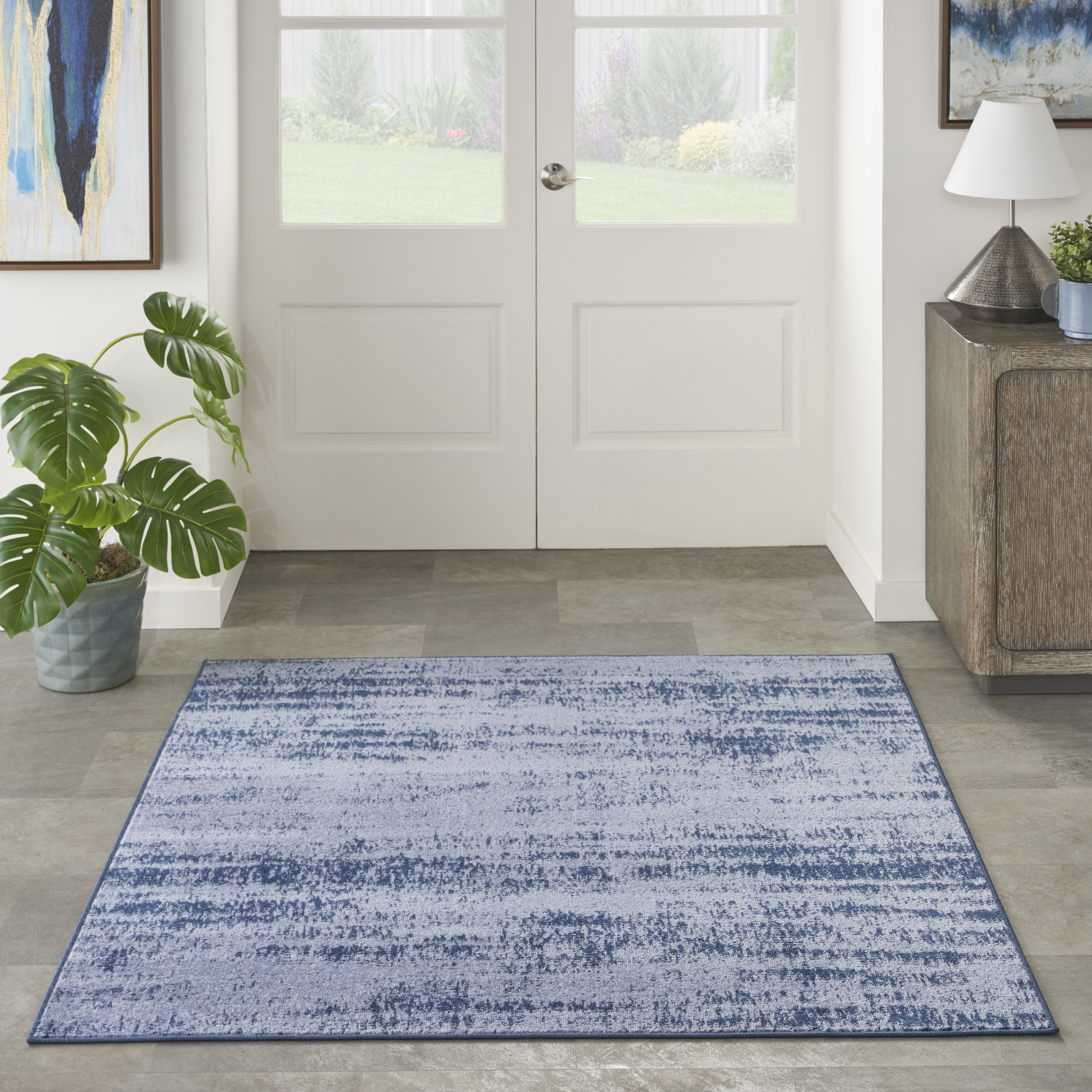 Nourison Nourison Essentials 5' x Square Denim Modern Rug