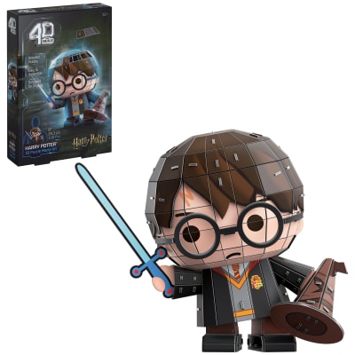 4D Build, Harry Potter Chibi with Sword 3D Model Kit, Harry Potter Collectibles & Desk Décor, Adult Puzzles, Building Toys, 3D Puzzles for Adults & Teens, 109 Pieces, for Ages 12 & Up