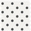 Soho Retro Black 1″ Hexagon with Insert Mosaic Matte