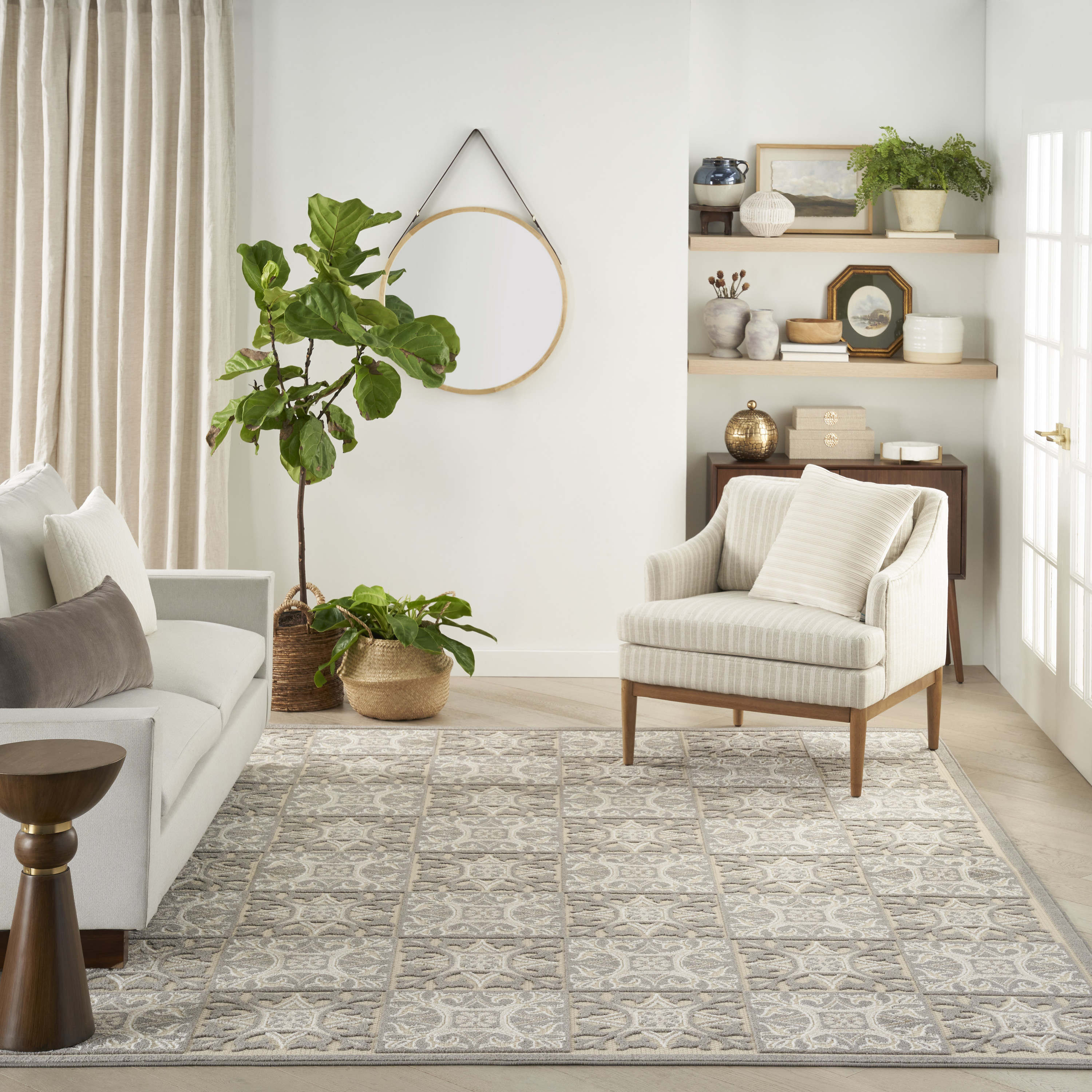 Nourison Aloha 6' x 9' Ivory Grey Contemporary Rug