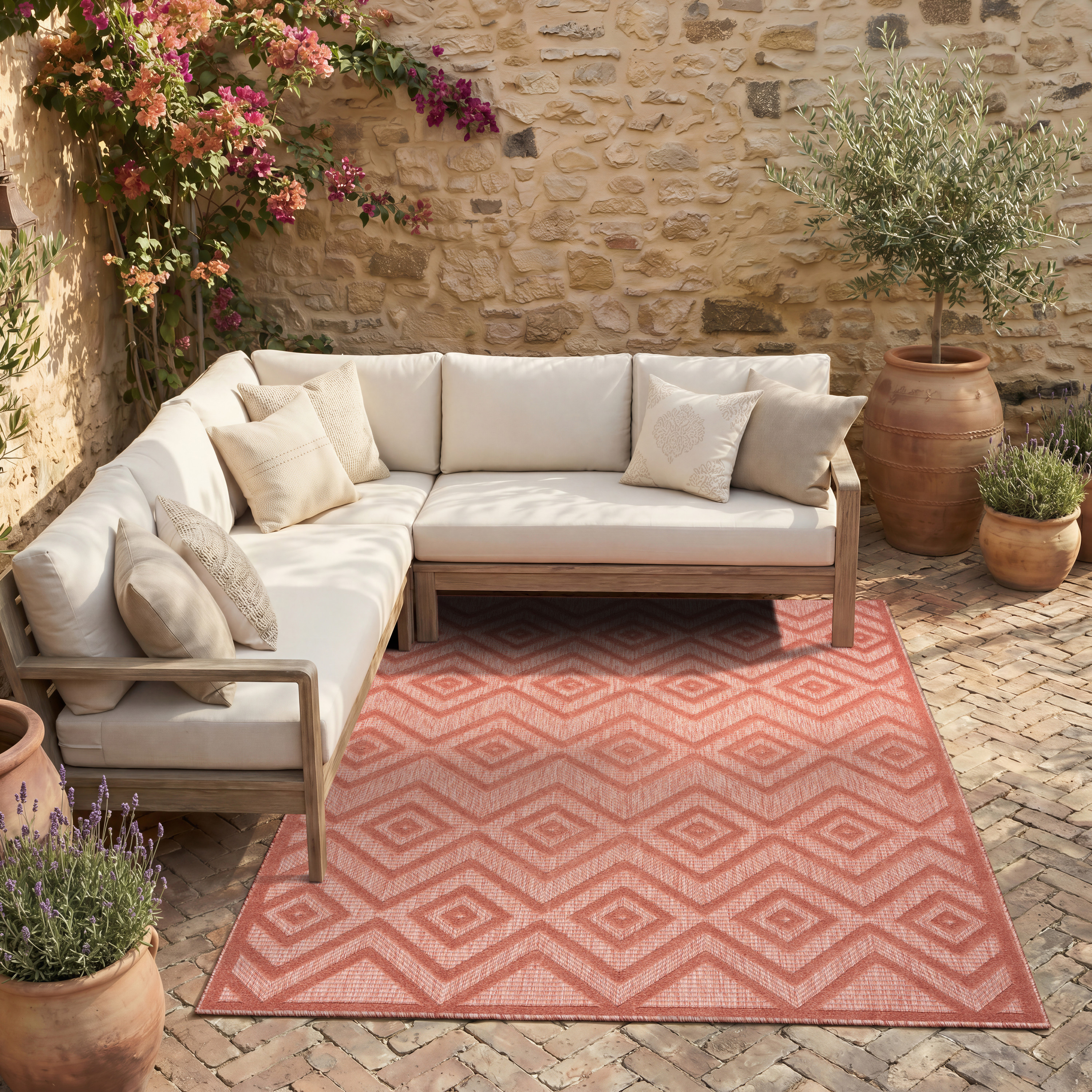 Nourison Versatile 5' x 7' Coral Orange Modern Rug