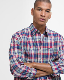 Clifton Madras Relaxed Long-Sleeved Shirt Classic Red