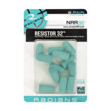 Resistor® 32 Foam Earplugs - Uncorded - Aqua - 6 Pair Blister Pack