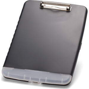 Slim Clipboard Storage Box, Low Profile Clip & Storage Compartment, Charcoal