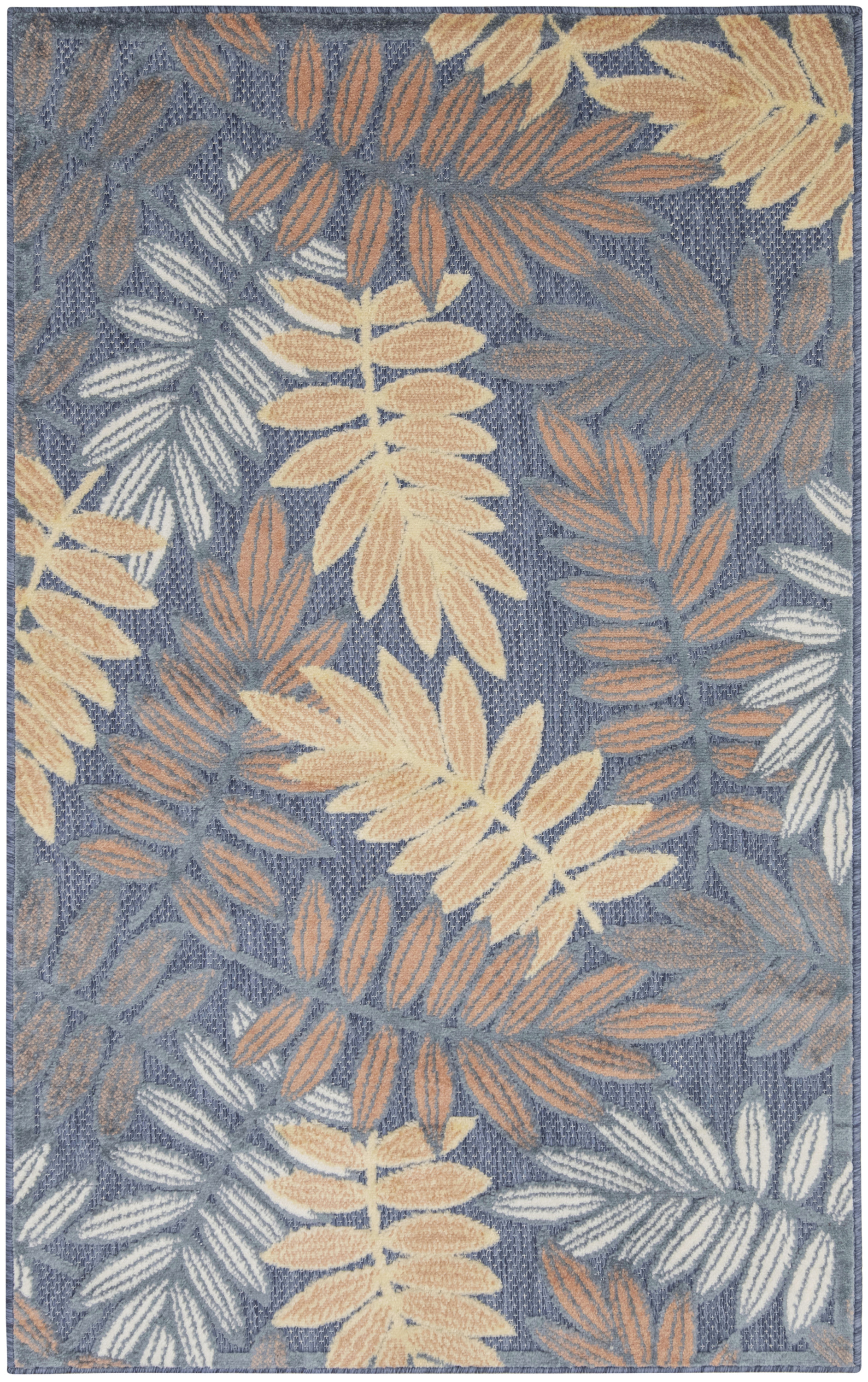 Nourison Aloha 2'8" x 4' Blue Rose Modern Rug