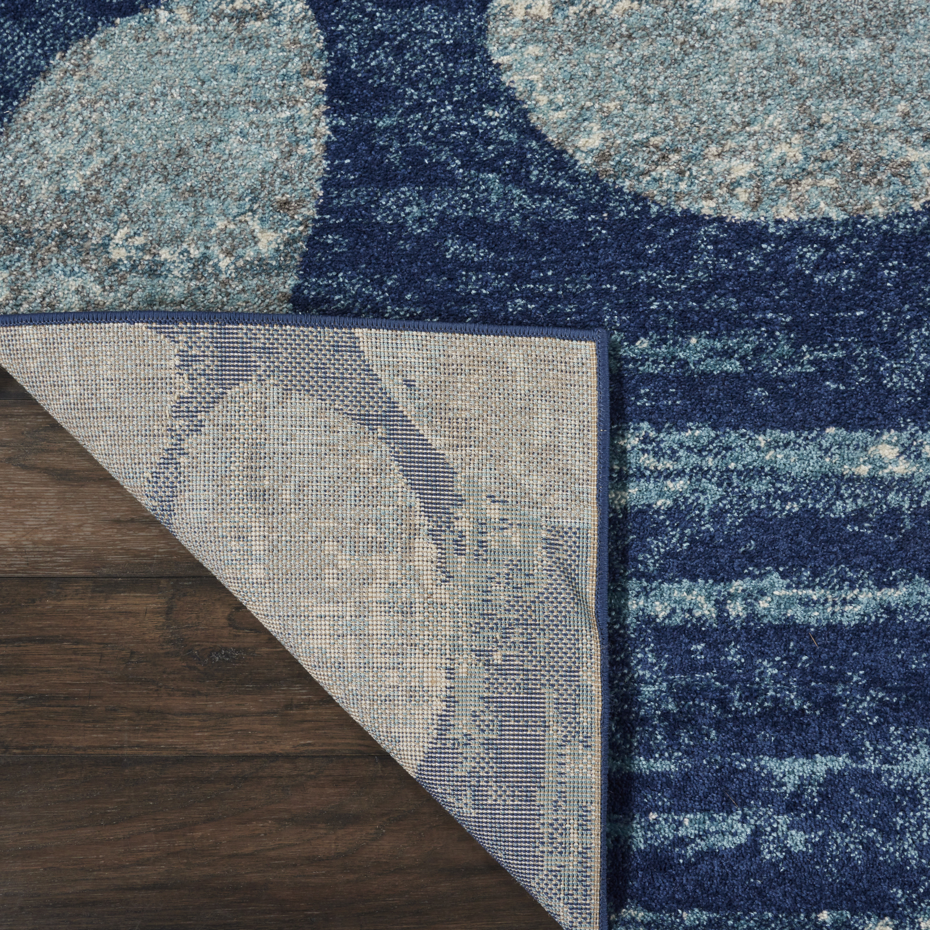 Nourison Tranquil 2'3" x 7'3" Navy/Light Blue Farmhouse Indoor Rug