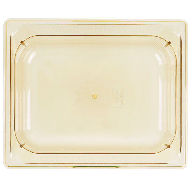 Half-size 4-inch-deep Super Pan® high-temperature plastic pan in amber