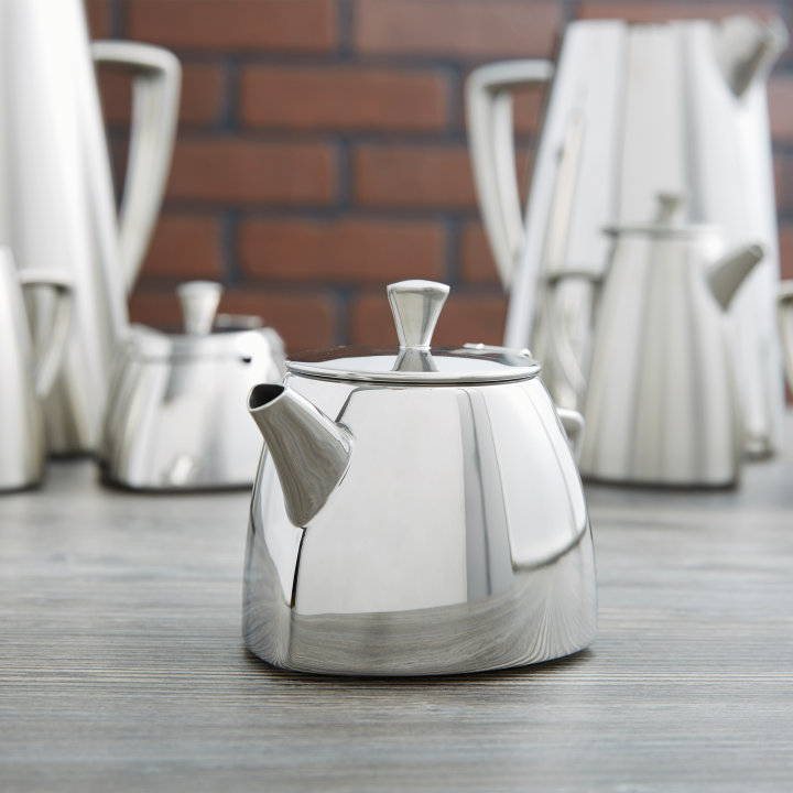 12-ounce Triennium™ stainless steel teapot in mirror finish