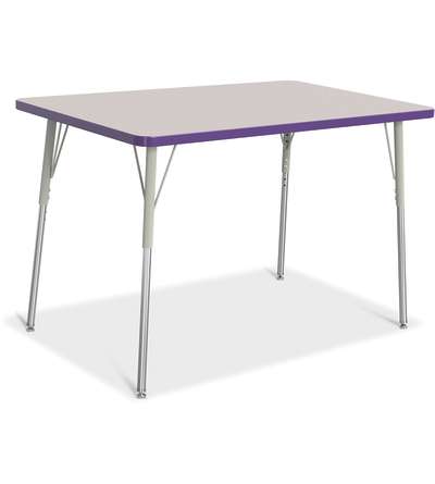Berries® Rectangle Activity Table - 30" X 48", A-height - Gray/Purple/Gray