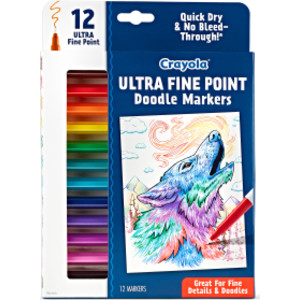 Doodle & Draw Ultra Fine Point Doodle Marker, 12 Count