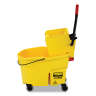 Rubbermaid Commercial, WaveBrake, 44qt, Mop Bucket w/ Sidepress Wringer and Drain, Yellow